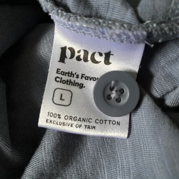 Pact Blue and Gray Sleeveless Jumpsuit Relaxed Fit - Picture 11 of 11